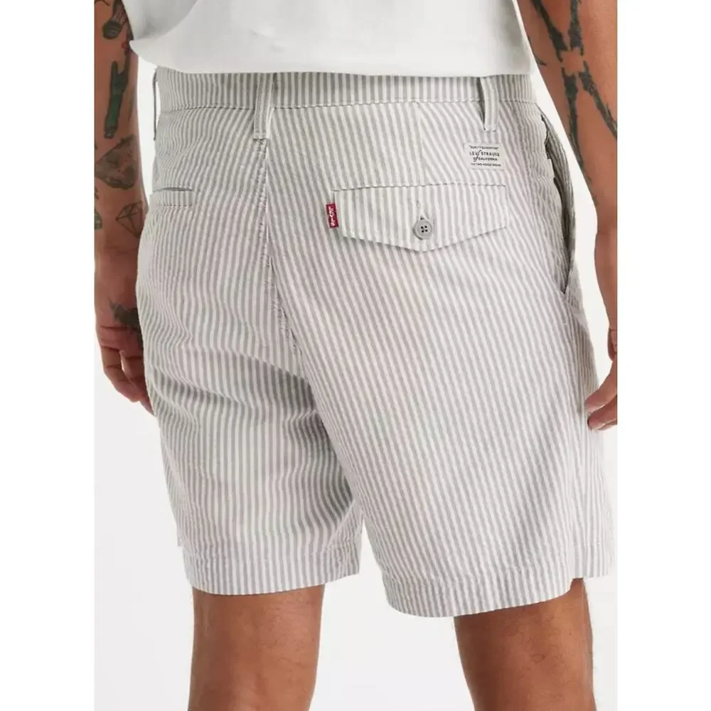 Levi's Gray & White Striped Men's XX Chino Authentic Seersucker Shorts Size 36